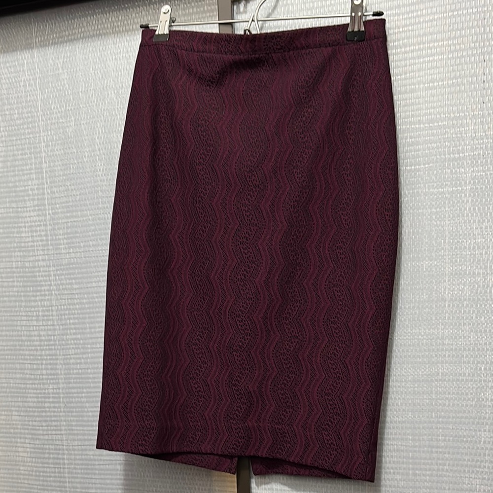 Elegant Burgundy Pencil Skirt